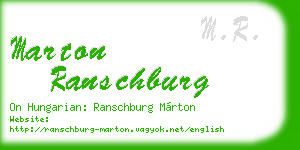 marton ranschburg business card